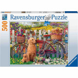 Cumpara ieftin Puzzle Catelusi Pe Bicicleta, 500 Piese, Ravensburger