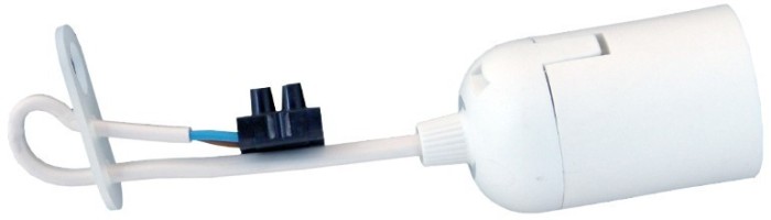 Dulie E27 cu regleta si sistem de prindere din plastic, alb