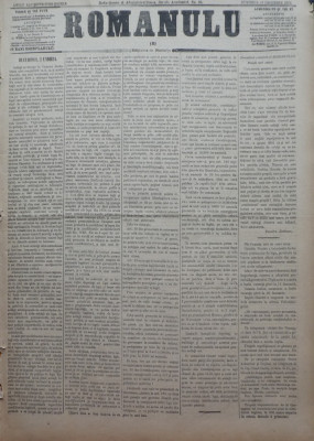 Ziarul Romanulu , 16 Decembrie 1873 foto
