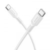 Cablu Date si Incarcare USB-C - USB-C Borofone BX116 Certain, 60W, 1m, Alb