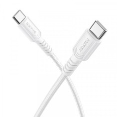 Cablu Date si Incarcare USB-C - USB-C Borofone BX116 Certain, 60W, 1m, Alb