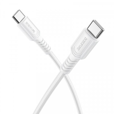 Cablu Date si Incarcare USB-C - USB-C Borofone BX116 Certain, 60W, 1m, Alb foto