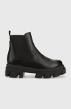Steve Madden ghete chelsea de piele Mixture femei, culoarea negru, cu toc plat