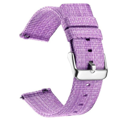 Curea material textil, compatibila cu Fitbit Versa, Telescoape QR, 22mm, Lilac Purple foto