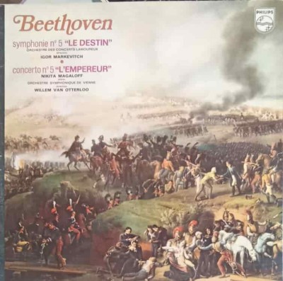 Disc vinil, LP. Symphonie Nr. 5 Le Destin. Concerto Nr. 5 L&amp;#039;Empereur-Beethoven, Igor Markevitch, Orchestre-241842 foto