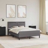 vidaXL Cadru de pat cu benzi LED Gri 140 x 200 cm Piele artificială 3415000