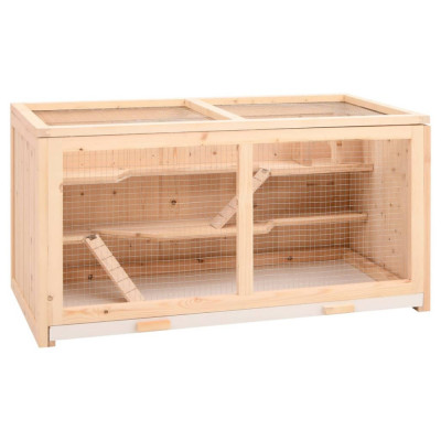 vidaXL Cușcă pentru hamsteri, 89,5x45x45 cm, lemn masiv de brad foto