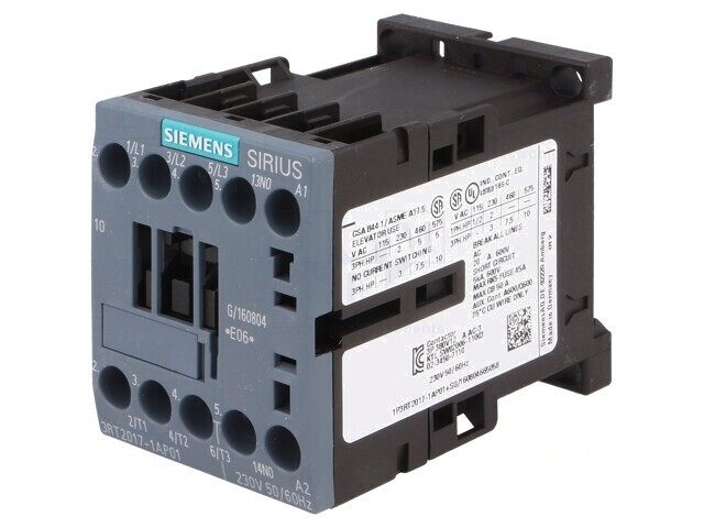 Contactor 3-Pole NO 230V 12A
