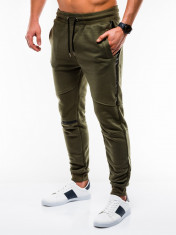 Pantaloni barbati de trening verde slim fit sport street model nou P743 foto