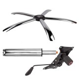 Cumpara ieftin Set placuta balans metalica 22 cm x 15 cm, baza 60 cm si cilindru piston, gaz, pentru scaune birou, argintiu, 35 cm