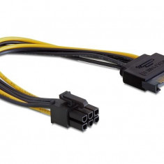 Adaptor alimentare placa video pci-e 6 pini de la s-ata, cablu sata la pcie 6pini