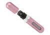 Sticluță de parfum pentru călătorie, re&icirc;ncărcabil, aluminiu, roz, 5 ml