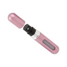 Sticluță de parfum pentru călătorie, re&icirc;ncărcabil, aluminiu, roz, 5 ml