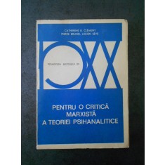 CATHERINE B. CLEMENT - PENTRU O CRITICA MARXISTA A TEORIEI PSIHANALITICE