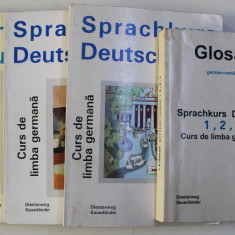 SPRACHKURS DEUTSCH , CURS DE LIMBA GERMANA , VOLUMELE I - III + GLOSAR de ULRICH HAUSSERMANN ...HUGO ZENKNER , 1994