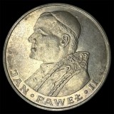 Moneda Argint Polonia 1000 Zloti 1982 Papa Ioan Paul II, 14.5g, Argint 625