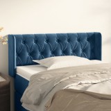 VidaXL Tăblie pat cu aripioare albastru &icirc;nchis 103x16x78/88 cm catifea