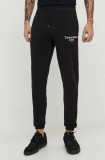 Cumpara ieftin Tommy Jeans pantaloni de trening din bumbac culoarea negru, cu imprimeu DM0DM18935