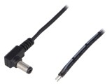 Cablu Alimentare DC Negru 1,46m 2x0,5mm2 Mufă Unghi 5,5/2,5