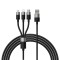 Cablu Incarcare USB-A - Lightning / microUSB / USB-C Baseus StarSpeed 3in1, 18W, 1.2m, Negru CAXS000001