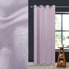 Perdea Decorativă, Roz, Inele 4cm, Poliester, 140x260cm