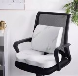 Cumpara ieftin Set de 2 perne ortopedice anatomice cu fire de bambus pentru suport lombar si pentru sezut din spuma de memorie
