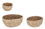 Set 3 cosuri depozitare iarba mare natur Amber &Oslash;19x11h; &oslash;28x14h; &oslash;34x16h