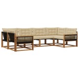 vidaXL Set de canapele de exterior cu pernă 6 pcs Natural și Bej 3381649