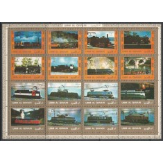 Umm Al Qiwain 1972 Mi 1210/25 bloc MNH - Locomotive
