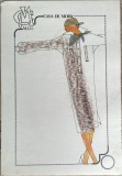Tehnică mixtă pe carton subțire, Casa de Modă M.I.U., 30 x 21 cm, modă rom&acirc;nească, schiță 2 vestimentară