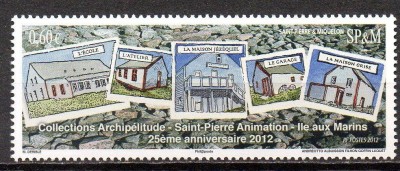 St. Pierre &amp;amp;Miquelon 2012, Aniversari, Arhitectura, serie neuzata, MNH foto