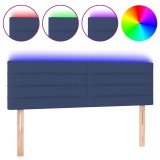 Cumpara ieftin Tablie de pat cu LED, albastru, 144x5x78/88 cm, textil