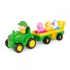 TRACTORAS CU REMORCA, ANIMALUTE SI SUNETE, JOHN DEERE, Tomy