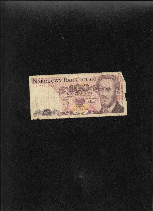 Polonia 100 zloti zlotych 1988 seria7754358 uzata