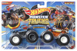 HOT WHEELS MONSTER TRUCK SET 2 MASINI SCARA 1 LA 64 BIGBITE SI BIGFOOT, Mattel