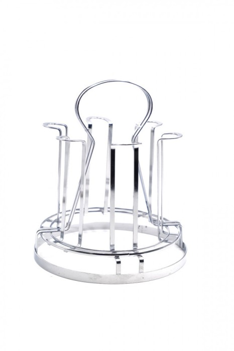 Suport pahare din metal cu tavita pentru 6 pahare 23 cm
