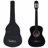 Chitara clasica pentru incepatori, cu husa, negru, 3/4 36