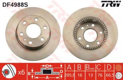 Disc frana IVECO DAILY V caroserie inchisa/combi (2011 - 2014) TRW DF4988S foto