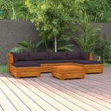 vidaXL Set mobilier grădină cu perne, 7 piese, lemn masiv de acacia