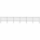 VidaXL Gard de grădină cu v&acirc;rf suliță, negru, 10,2 x 1,2 m, oțel