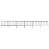 vidaXL Gard de grădină cu v&acirc;rf suliță, negru, 10,2 m, oțel