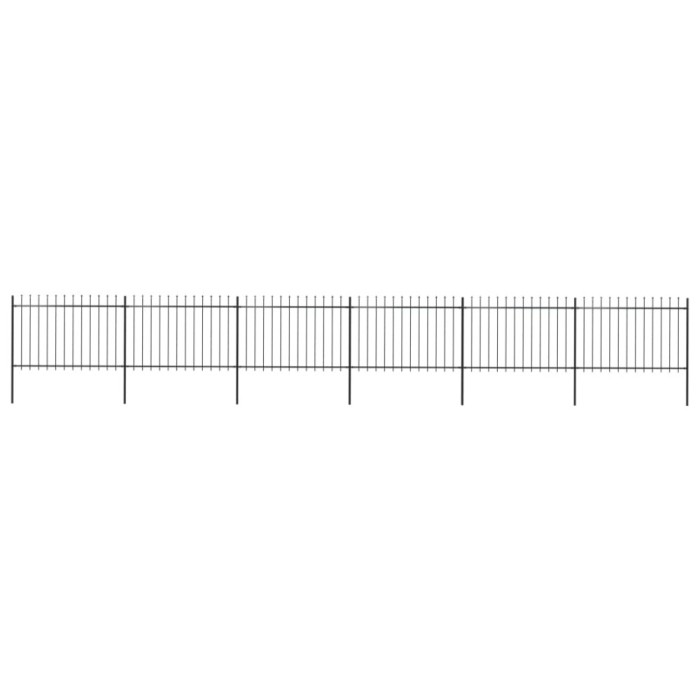 vidaXL Gard de grădină cu v&acirc;rf tip suliță din oțel 1070x120 cm, negru