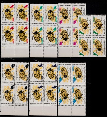 Insecte II 1999 - uzuale 1996 cu supratipar animale preistorice - nr. lista 1480, bloc 4, MNH foto