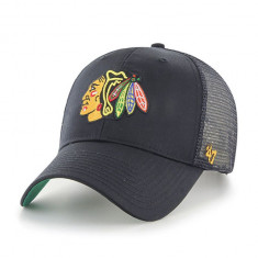 47brand șapcă NHL Chicago Blackhawks culoarea negru, cu imprimeu H-BRANS04CTP-BK