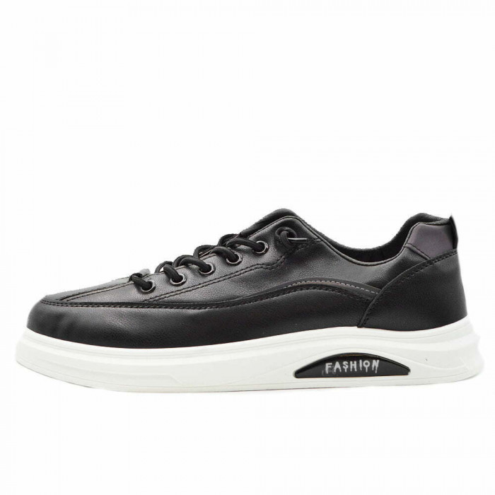 Sneakers Barbati slim MBrands cu talpa flexibila, din piele ecologica, sireturi elastice A2323-1 - 44