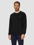Pulover tricotat barbati cu decolteu la baza gatului, Regular Fit, Negru, M, 2XL, 3XL, L, XL