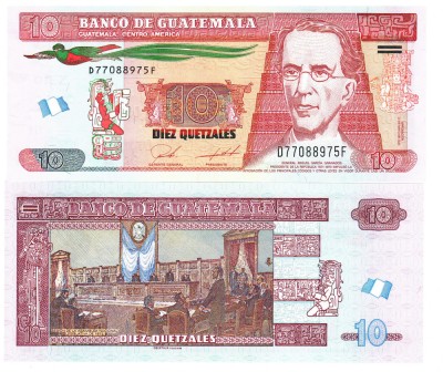 Guatemala 10 Quetzales 2020-2022 P-123A UNC foto