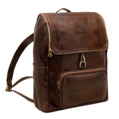 Rucsac barbati din piele naturala pentru laptop , maro, R5568B
