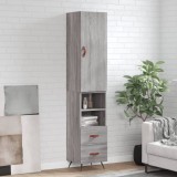 Cumpara ieftin Dulap &icirc;nalt, gri sonoma, 34,5x34x180 cm, lemn prelucrat