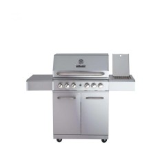 Gratar pe gaz din inox ALL&#039;GRILL Allrounder L 100304, cu 4.1 arzatoare si arzator ceramic pentru rotisor